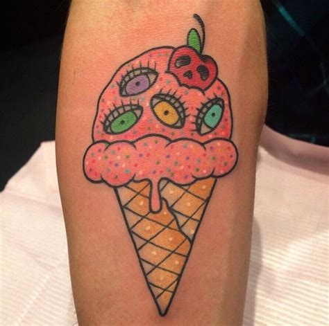 ice cream cone face tattoo